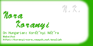 nora koranyi business card